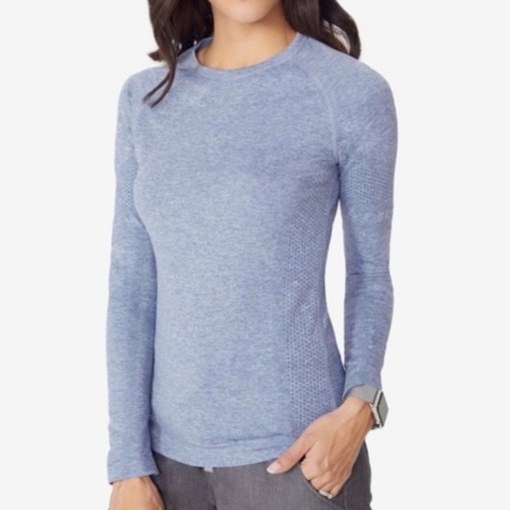 Figs Salta Long Sleeve Underscrub Top in Vapor Blue